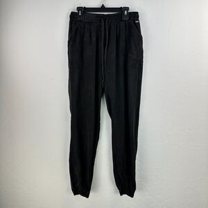 Pink Victoria's Secret Jogger Pants Womens XS Black Drawstring Waist Tapered Leg
